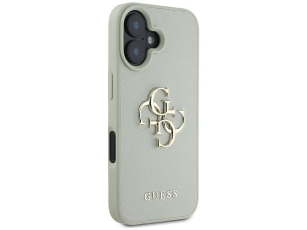 Guess Grained Big 4G Logo Small Classic Logo Apple iPhone 16 dėklas telefonui žalios spalvos