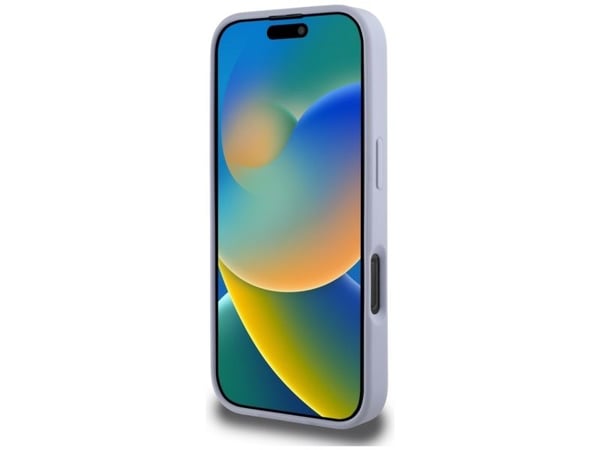 Guess Hot Stamp 4G kuvio kolmio Metal Logo Apple iPhone 16 Pro puhelimen tapauksessa Violetti