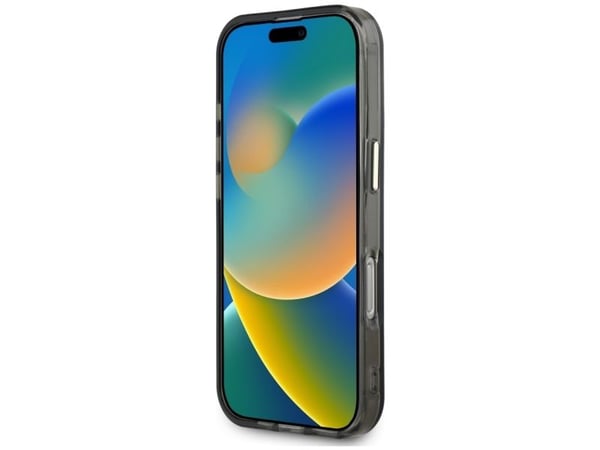 Guess IML Metal Mountain Logo MagSafe Apple iPhone 16 Pro Max dėklas telefonui juodos spalvos