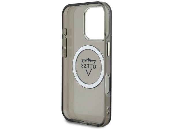Guess IML Metal Mountain Logo MagSafe deksel til Apple iPhone 16 Pro Max sort