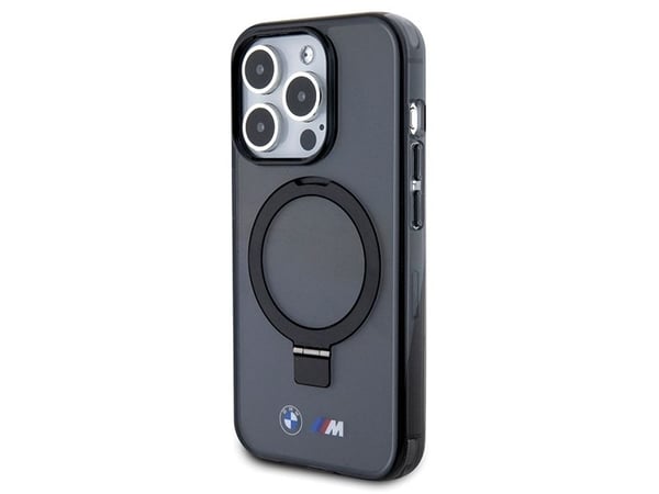 BMW BMHMP15LURSK MagSafe iPhone 15 Pro 6,1" hardcase svart med ringstativ (M Collection)