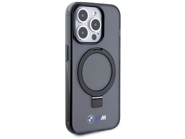 BMW BMHMP15LURSK MagSafe iPhone 15 Pro 6,1" hardcase svart med ringstativ (M Collection)