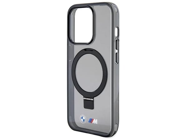 Kotelo BMW BMHMP15LURSK Apple iPhone 15 Pro 6,1″, musta, kova kotelo, Ring Stand M Collection MagSafe
