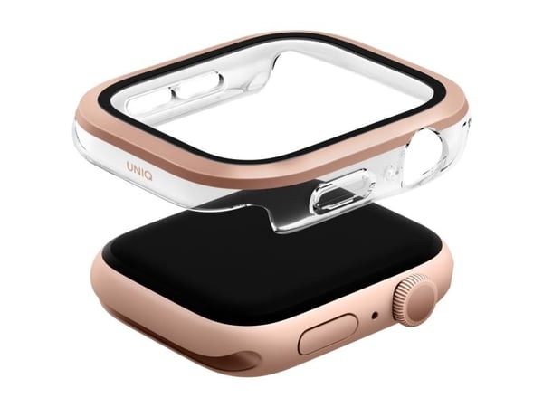 "Uniq Voute-deksel i herdet glass til Apple Watch 10 (46 mm) - Rose Gold