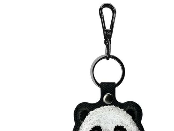 Nimmy 3-i-1 sett mobilveske + lommebok + etui til lokalisator svart/svart Big Eyed Pet 2.0 Panda