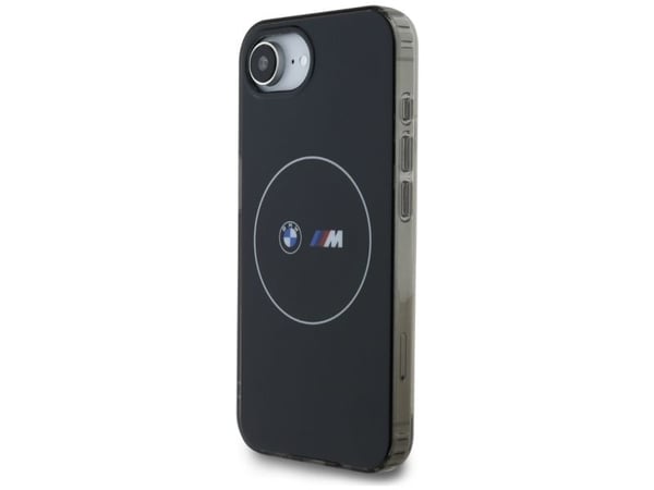 BMW kotelo IPHONE 16e (SE 4 2025) yhteensopiva MagSafe BMHMPSE424HBMKH (IML Metal White Circle) musta