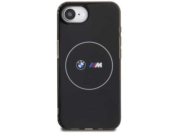 BMW kotelo IPHONE 16e (SE 4 2025) yhteensopiva MagSafe BMHMPSE424HBMKH (IML Metal White Circle) musta