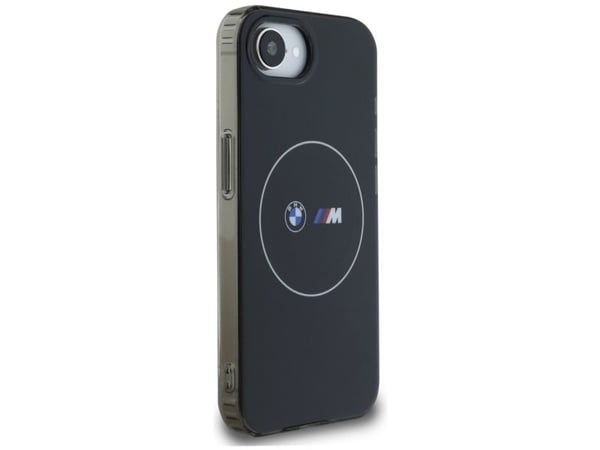 BMW kotelo IPHONE 16e (SE 4 2025) yhteensopiva MagSafe BMHMPSE424HBMKH (IML Metal White Circle) musta