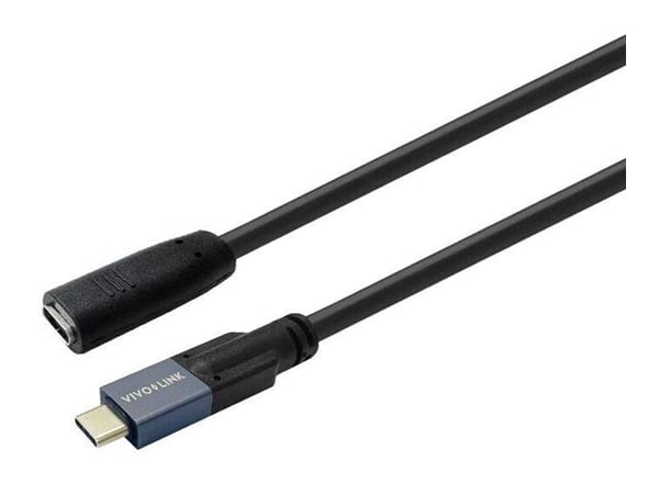 VivoLink - USB-forlengelseskabel - USB-C (hann) til USB-C (hunn) - USB 3.2 Gen 2 - 20 V - 5 A - 2 m - up to 20 Gbps data transfer rate - svart