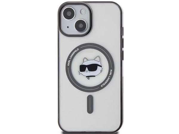 iPhone 15 6,1 Karl Lagerfeld KLHMP15SHCHNOTK permatomas deklas IML Choupette`s Head MagSafe