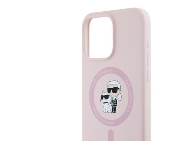 Karl Lagerfeld hårt silikonskal för iPhone 15 Pro Max 6,7" (rosa)