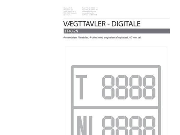 Digital vægttavler m/nytte last sølv
