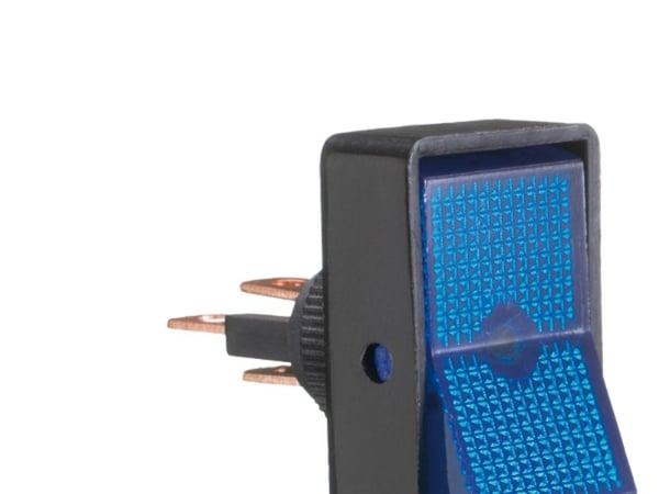 Kontakt firkantet on-off blå 16amp