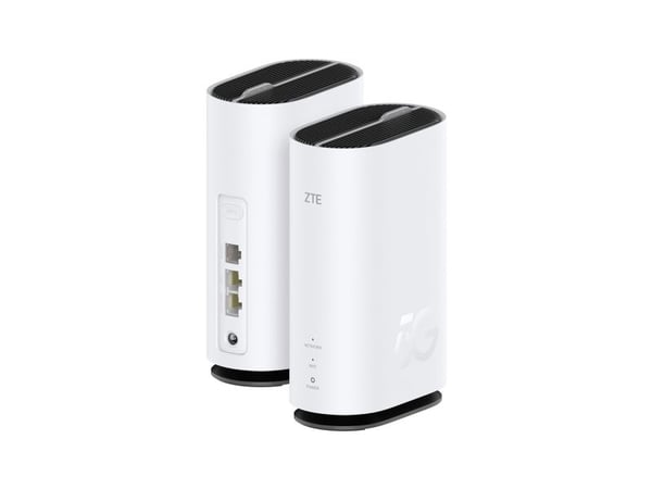ZTE G5C, Wi-Fi 6 (802.11ax), Dual-band (2,4 GHz / 5 GHz), Nätverksansluten (Ethernet), 5G, Vit, Bordsrouter