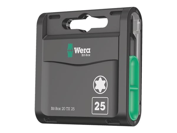 Wera Bit-Box - Spiss for skrutrekker - 20 deler - torx - TX20 - heksagonal - lengde: 25 mm Wera Bit-Box - Spiss for skrutrekker - 20 deler - torx - TX20 - heksagonal - lengde: 25 mm