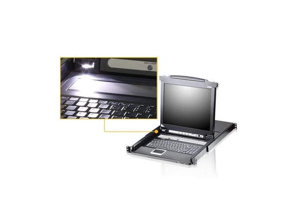 KVM-konsoll Aten LCD ATEN CL5708M, USB-PS/2, VGA, 8 porter, DE-oppsett