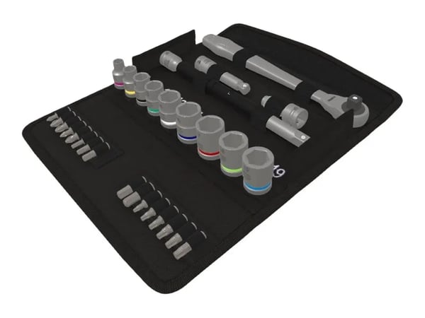 Wera Zyklop 8100 SB 8 - Ratcheting torque wrench with bit and socket set - 29 deler