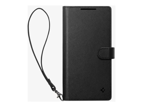 Spigen Wallet S - Lommebok for mobiltelefon - polykarbonat, termoplast-polyuretan (TPU) - svart - for Samsung Galaxy S25+
