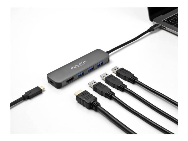 DeLOCK 64171, USB 3.2 Gen 1 (3.1 Gen 1) Type-C, 85 W, Harmaa, 30 Hz, HDMI, USB 3.2 Gen 1 (3.1 Gen 1) Type-A, USB 3.2 Gen 1 (3.1 Gen 1) Type-C, Kiina
