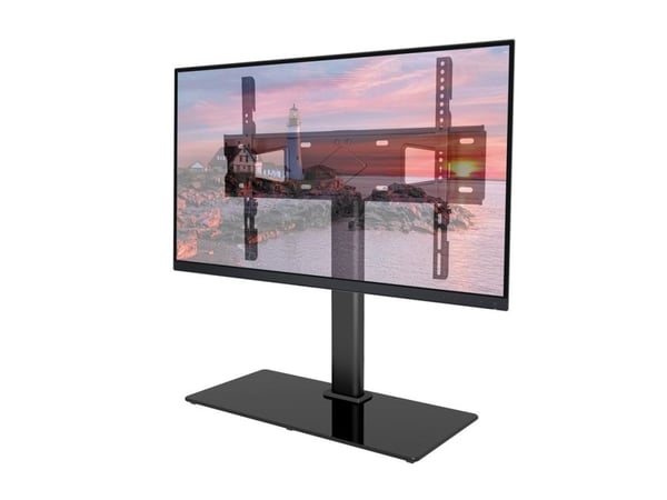 TECHly - Ställ - för LCD-display - härdat glas - svart - skärmstorlek: 32"-65" - skrivbordsstativ