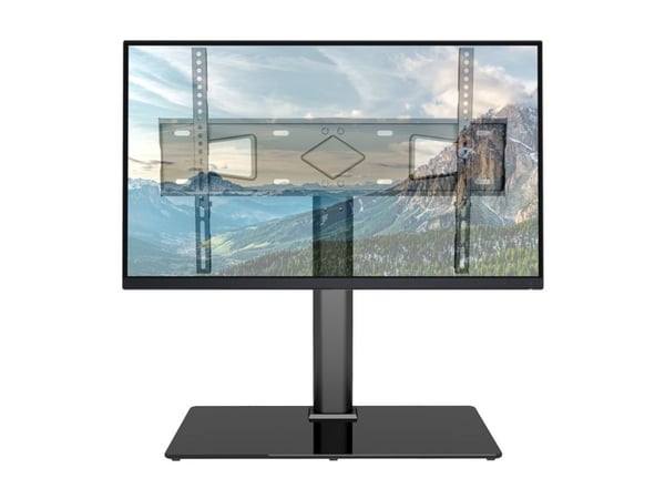 TECHly - Ställ - för LCD-display - härdat glas - svart - skärmstorlek: 32"-65" - skrivbordsstativ