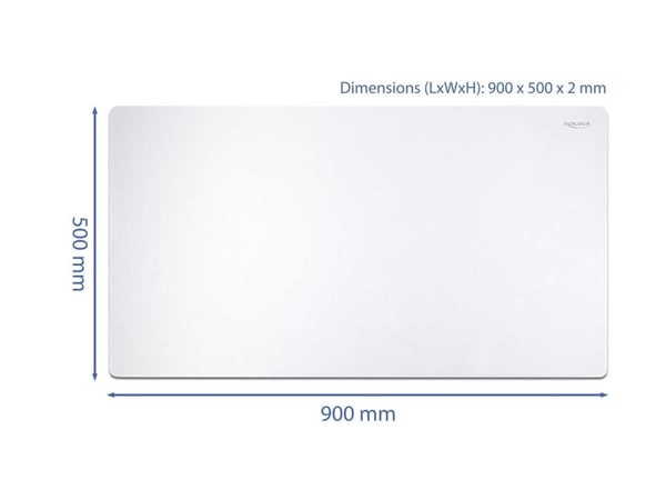 Delock - Tangentbord och musdyna - 900x500x2 mm - vit