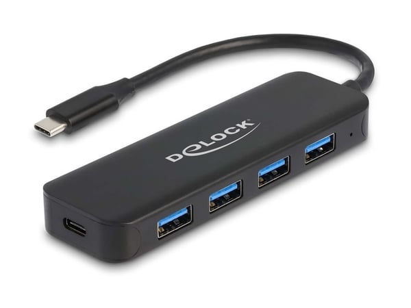 DeLOCK 64170, USB 3.2 Gen 1 (3.1 Gen 1) Type-C, USB 3.2 Gen 1 (3.1 Gen 1) Type-A, USB 3.2 Gen 1 (3.1 Gen 1) Type-C, 5000 Mbit/s, Musta, Metalli, 85 W