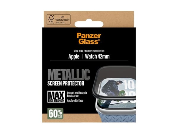 PanzerGlass ® Screen Protector Metallic Apple Watch Series 11 | 10 | 42mm, Apple, Apple - Watch Series 10 42mm, Apple - Watch Series 11 42mm, Asenn...