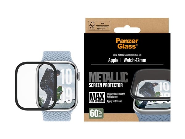 PanzerGlass ® Screen Protector Metallic Apple Watch Series 11 | 10 | 42mm, Apple, Apple - Watch Series 10 42mm, Apple - Watch Series 11 42mm, Asenn...