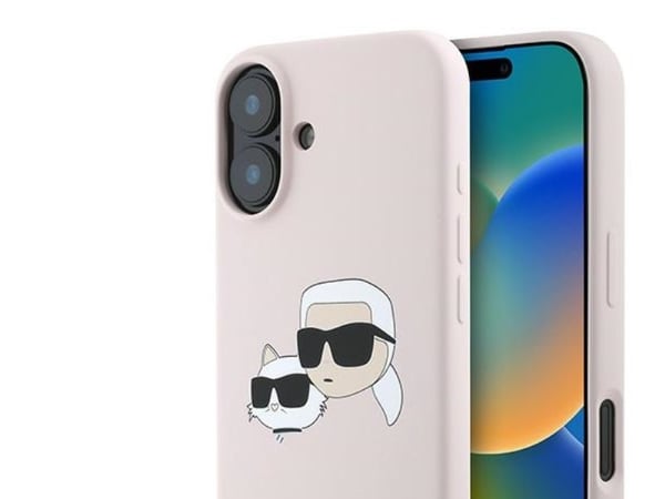 Karl Lagerfeld KLHMP16MSKCHPPLP iPhone16 Plus 6,7" rosa/rosa hårdskal Silikon Double Heads Print