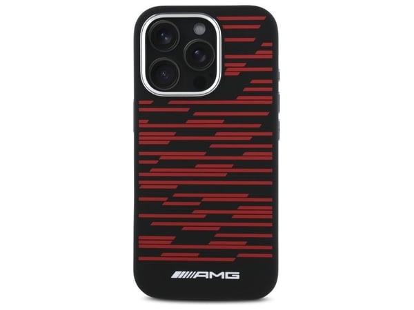 Mercedes AMG AMHMP16X24SSRK Apple iPhone 16 Pro Max 6.9 "Puhelimen tapauksessa musta silikoni grafiikka MagSafe