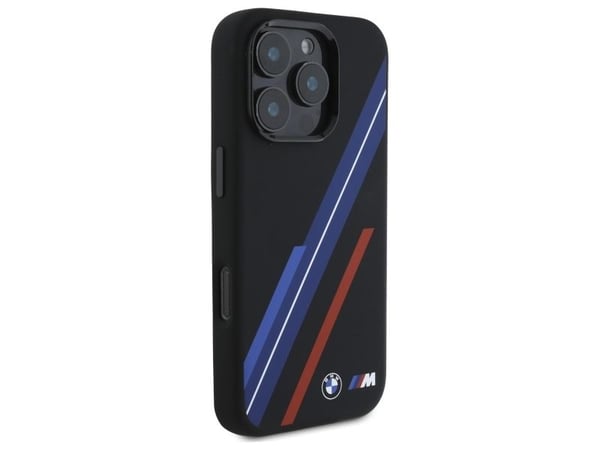 BMW BMHMP16X23SSPK Apple iPhone 16 Pro Max 6.9" telefonveske svart Silikon Random Lines MagSafe
