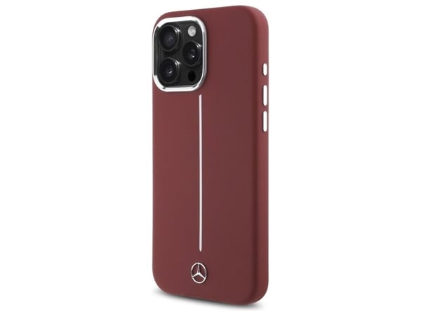 Mercedes MEHMP16X23SUMSR Apple iPhone 16 Pro Max 6.9" Silikoni puhelimen kotelo punainen raita MagSafe