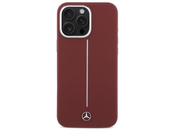 Mercedes MEHMP16X23SUMSR Apple iPhone 16 Pro Max 6.9" Silikoni puhelimen kotelo punainen raita MagSafe