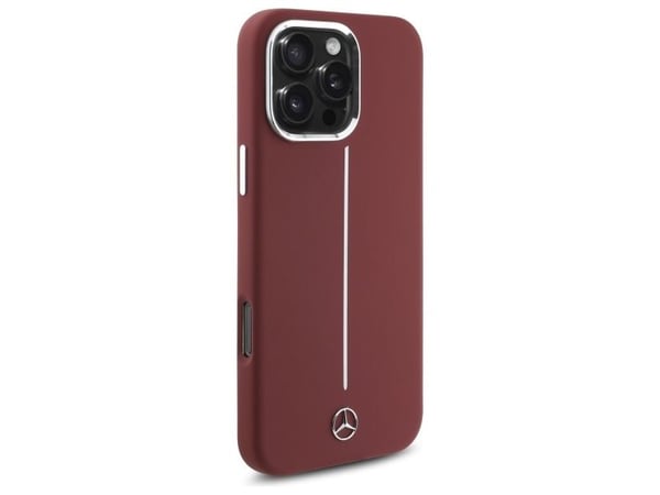 Mercedes MEHMP16X23SUMSR Apple iPhone 16 Pro Max 6.9" Silikoni puhelimen kotelo punainen raita MagSafe