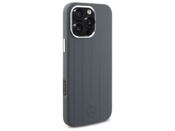 Mercedes MEHMP16X23SUVSA Apple iPhone 16 Pro Max 6.9 "Puhelinkotelo harmaa silikoni pystysuora Tonal raidat MagSafe