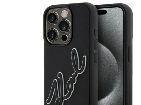 Karl Lagerfeld KLHCP15L3DRKSDLK iPhone 15 Pro 6,1" skal – 3D Rubber Signature, svart