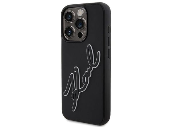 Karl Lagerfeld KLHCP15L3DRKSDLK iPhone 15 Pro 6,1" skal – 3D Rubber Signature, svart