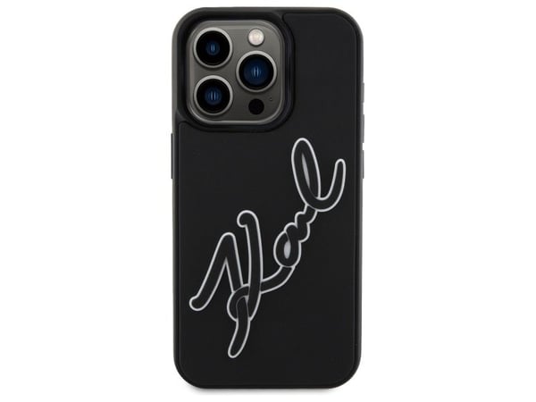 Karl Lagerfeld KLHCP15L3DRKSDLK iPhone 15 Pro 6,1" skal – 3D Rubber Signature, svart