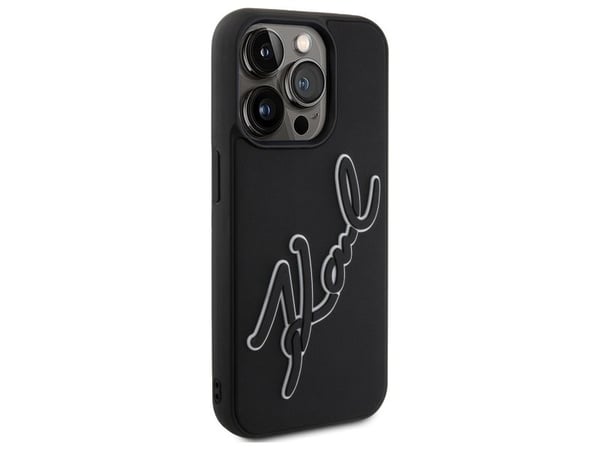 Karl Lagerfeld KLHCP15L3DRKSDLK iPhone 15 Pro 6,1" skal – 3D Rubber Signature, svart