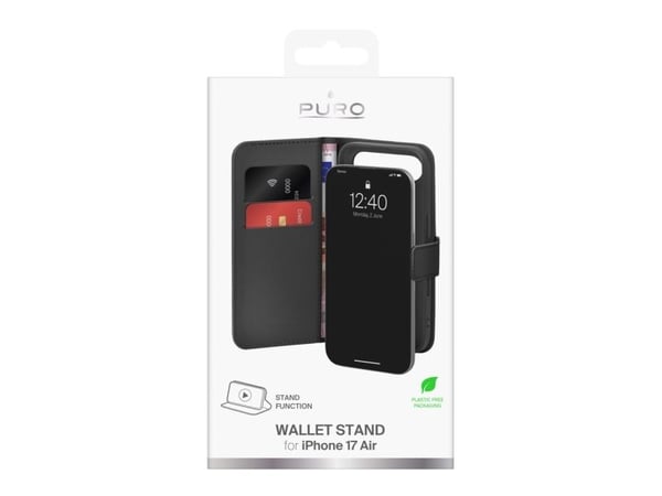 PURO PUIPC1766BOOKC8BLK, Flip case, Apple, iPhone 17 Air, Svart