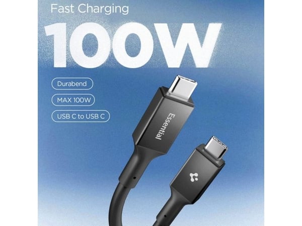 Spigen ACA09460, 2 m, USB C, USB C, USB 3.2 Gen 1 (3.1 Gen 1), 5 Gbit/s, Svart