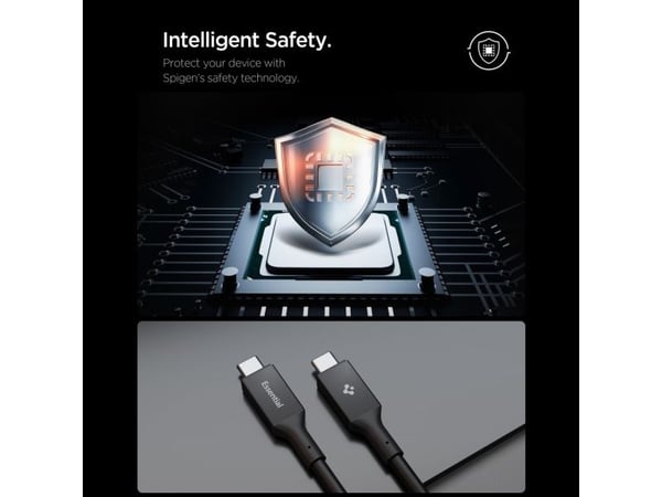 Spigen ACA09460, 2 m, USB C, USB C, USB 3.2 Gen 1 (3.1 Gen 1), 5 Gbit/s, Svart