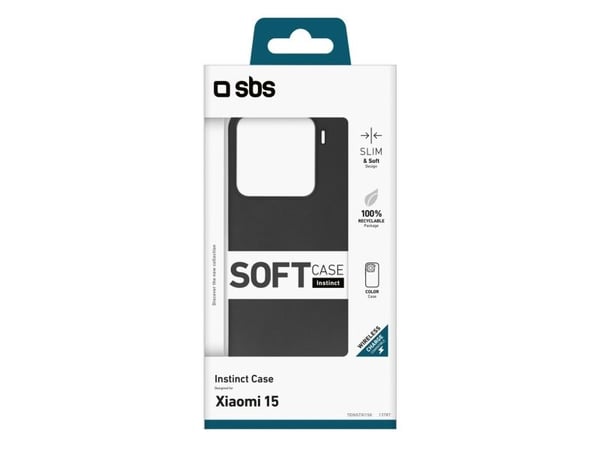 SBS TEINSTXI15K, Suojus, Xiaomi, 15, 16,1 cm (6.36"), musta