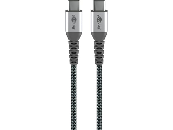 USB-C™ til USB-C™ tekstilkabel med metalstik 0,15 m