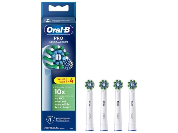 Oral-B CrossAction , 4 styck, Vit, Oral-B, Låda