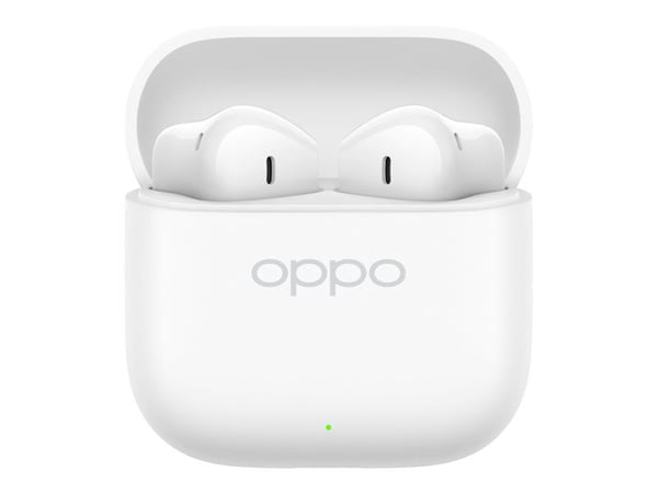 OPPO Enco Buds3 - True wireless-hodetelefoner med mikrofon - i øret - Bluetooth - snøhvitt