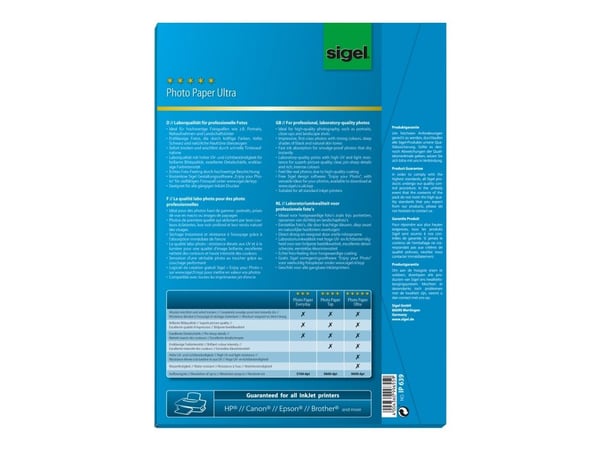 Sigel Ultra IP639 - Blank - A4 (210 x 297 mm) - 190 g/m² - 50 ark fotopapir