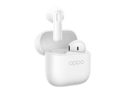OPPO Enco Buds3 - True wireless-hodetelefoner med mikrofon - i øret - Bluetooth - snøhvitt