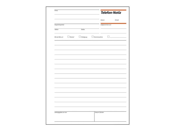 Sigel - Skjema for telefonnotat - 50 ark - A5 (148 x 210 mm) Sigel - Skjema for telefonnotat - 50 ark - A5 (148 x 210 mm)